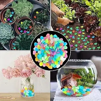 Mixed Color Glow Rocks Decorations Diy Decorative Pebbles
